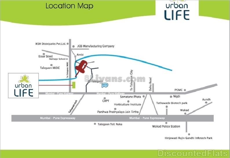 Location Map of 1 Bhk Flats In Urban Life In Talegaon